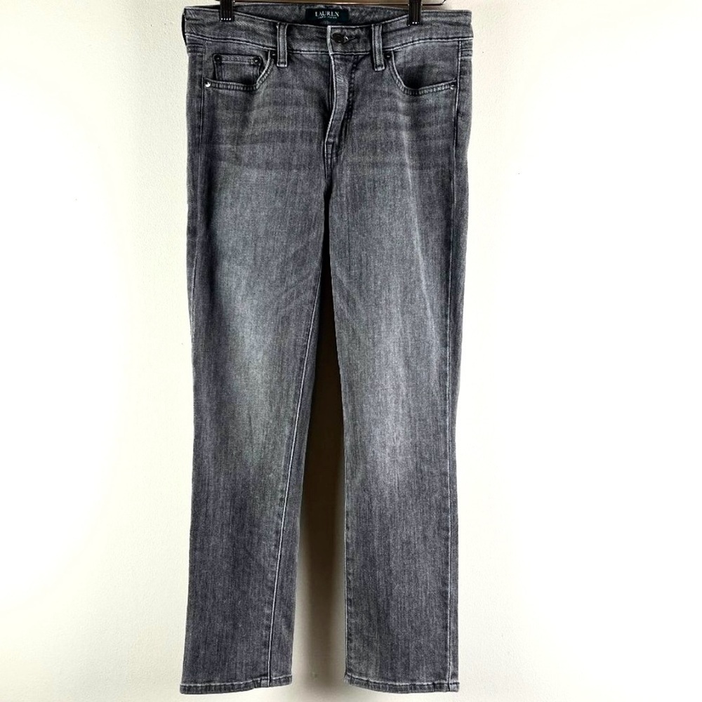 2/$30 Lauren Ralph Lauren High Waist straight leg gray Jeans 4